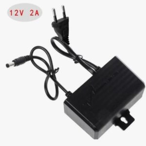 Transformador (Fuente Poder)12V 2A, Plástica, Exterior y Interior, Tipo Todo en uno.