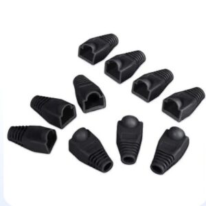 FUNDA DE CONECTOR NEGRO UTP RJ45 CAT6 CAT5E